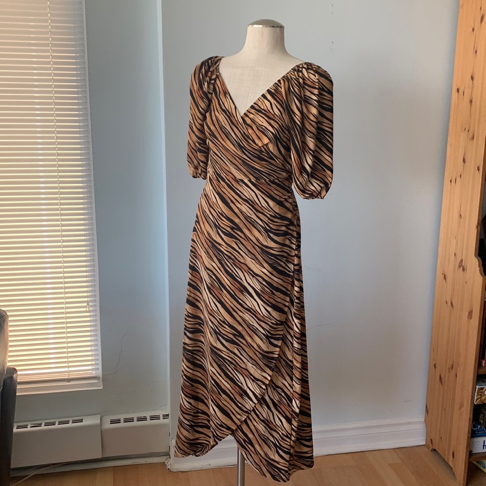 Tiger print wrap dress